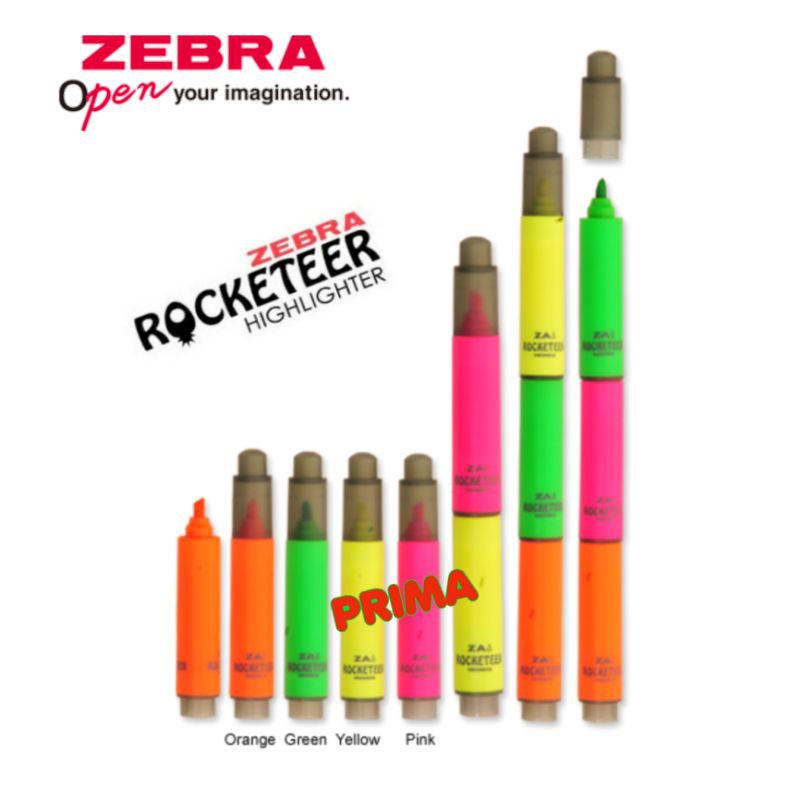 

HIGHLIGHTER / TEXTLINER 3 IN 1 ROCKETEER ZEBRA