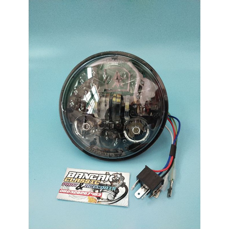 Lampu Depan Headlamp Daymaker 16 LED Gorilla Black Hitam