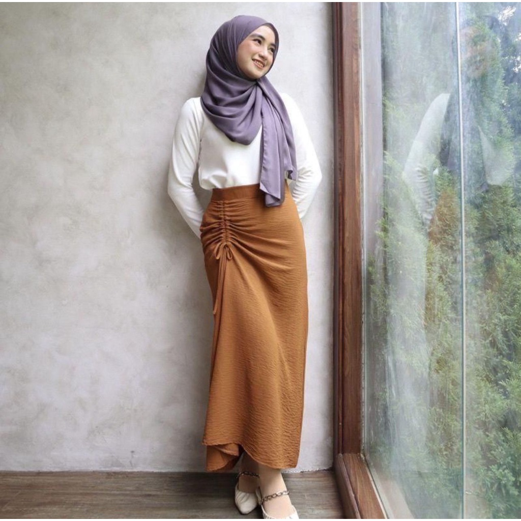 Rok Skirt Serut Crinkle Airflow kekinian Terlaris  Best Seller