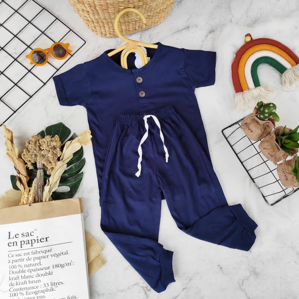 Set Basic Anak / Longpants Basic / Baju Anak (navy)