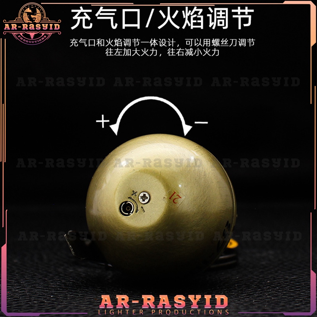 Korek Api Bara Gas Gantungan Kunci Granat Gold Model Apel 807 Zhong Long