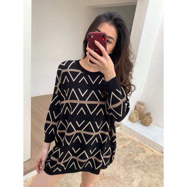 Kina Sweater Cotton Knit Premium - Blouse Rajut Jumbo Wanita - Sweater Oversize (1633)