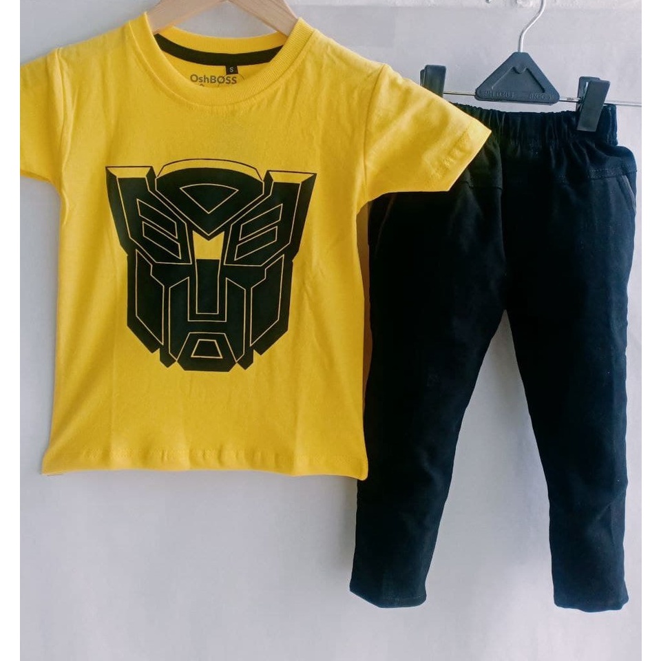 STCPJ- PREMIUM SETELAN CHINO PANJANG DAN KAOS DISTRO SUPERHERO ANAK 1-10 TAHUN ( COD ) PART 2-TRANSFORMER