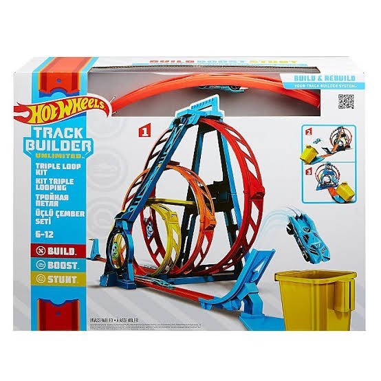 hot wheels triple loop track builder unlimited playset