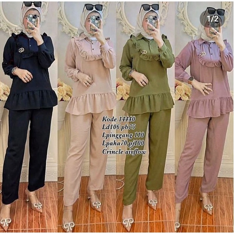 BELLE ONE SET / SETELAN RAYON CRINKLE PREMIUM