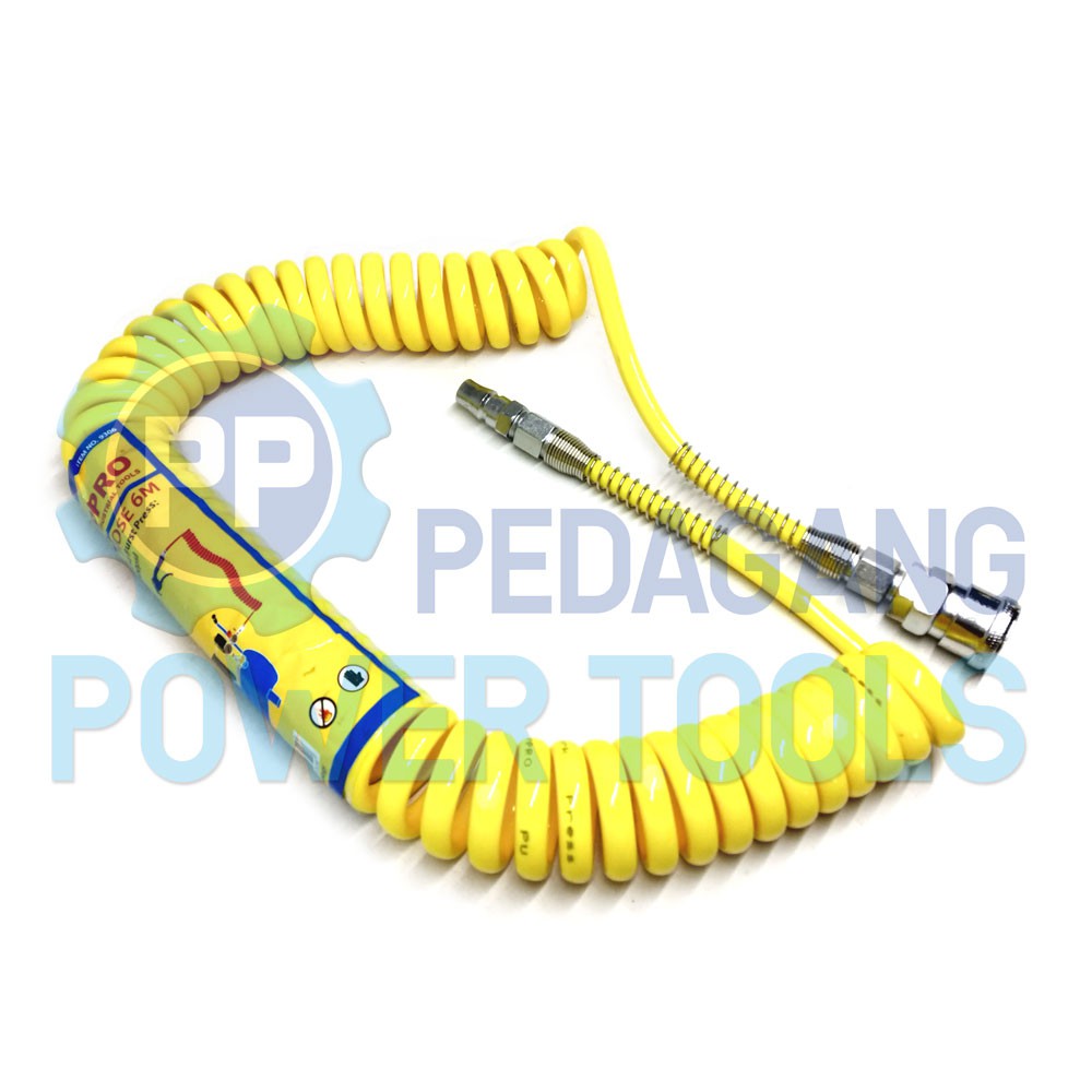 LIPPRO SELANG SPIRAL 6 METER KOMPRESOR ANGIN RECOIL KUNING 9306RH