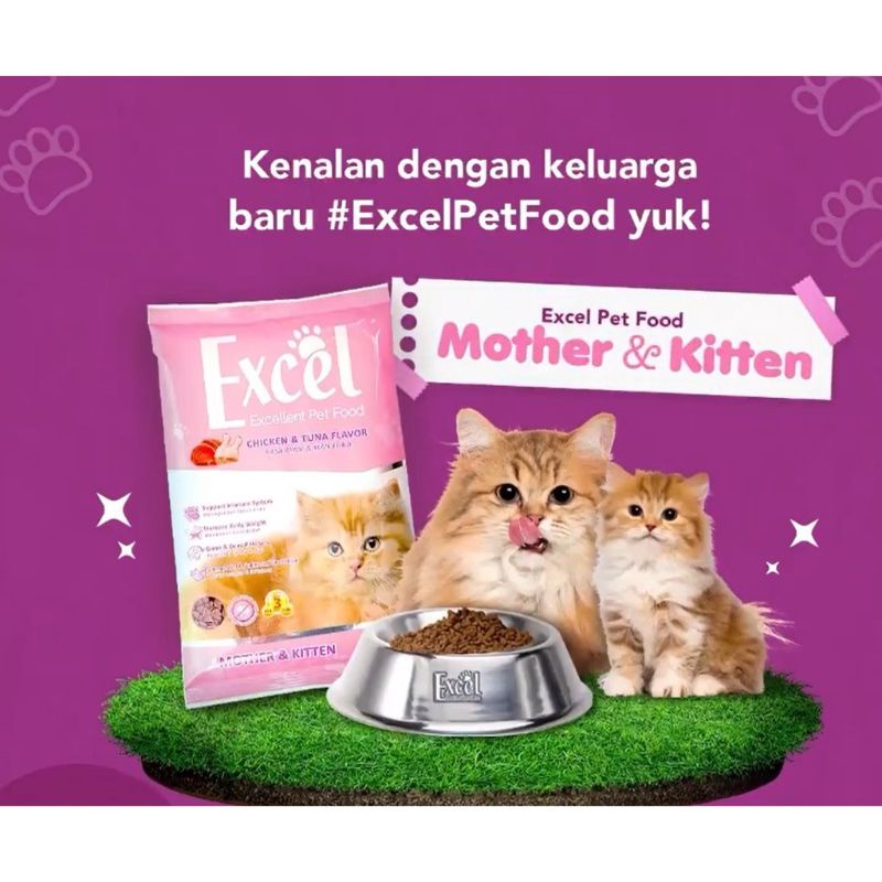 Makanan kucing EXCEL Mother and Kitten 500gr excel mother &amp; kitten 500gr Freshpack