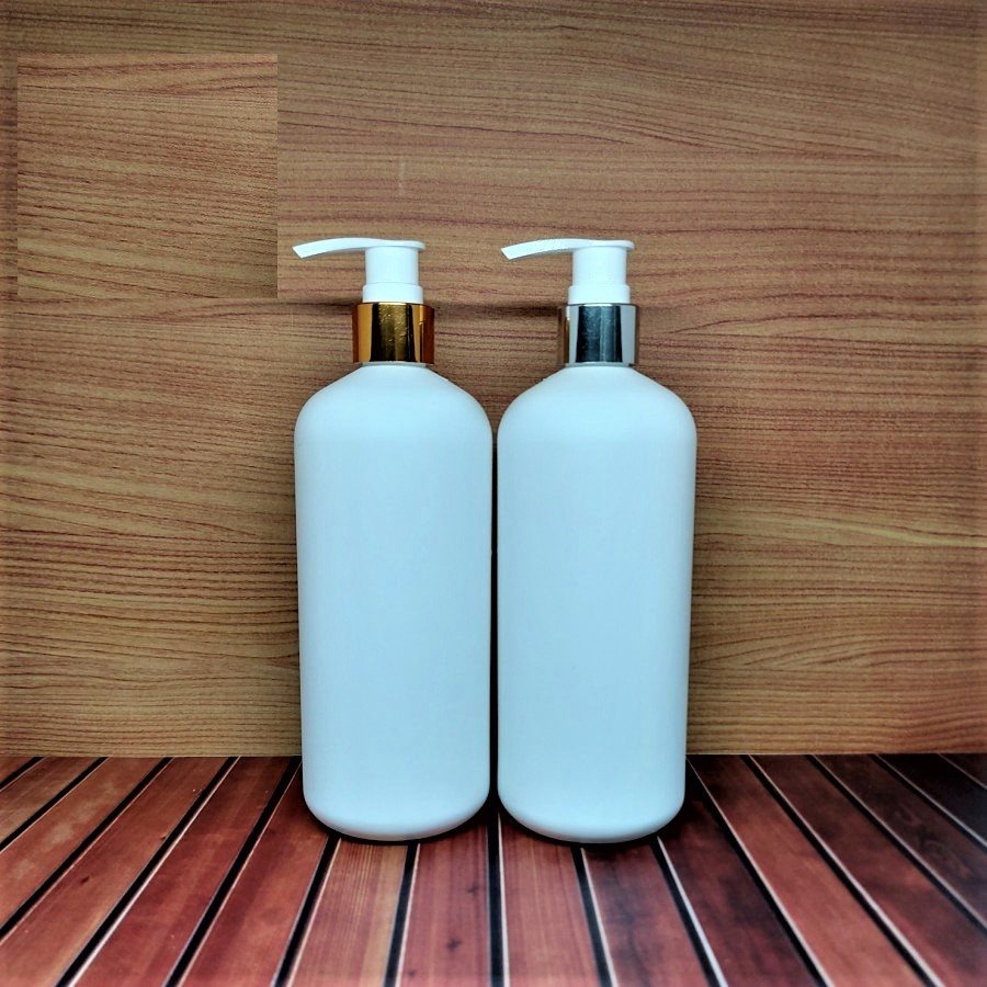 BOTOL 500ML HDPE PUMP GOLD SILVER BOTOL SABUN / BOTOL HDPE 500ML TUTUP PUMP GOLD SILVER