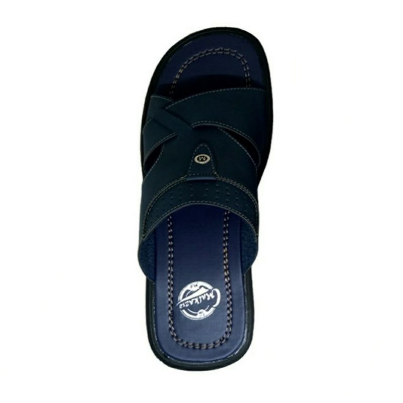 Sandal Slide Pria BIG Size 44-48 / SLOP Cowok LUAR Negri / Sendal Kulit JUMBO BESAR Navy, 48