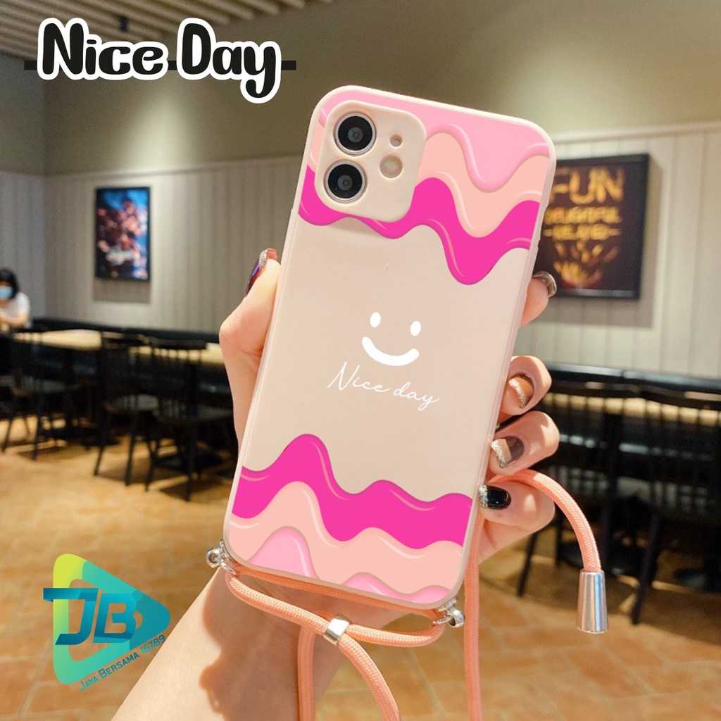 SOFTCASE SILIKON SLINGCASE TALI LANYARD STRAP PHONE MACARON PELINDUNG KAMERA NICE DAY OPPO VIVO SAMSUNG XIAOMI REALME IPHONE ALL TYPE JB5383