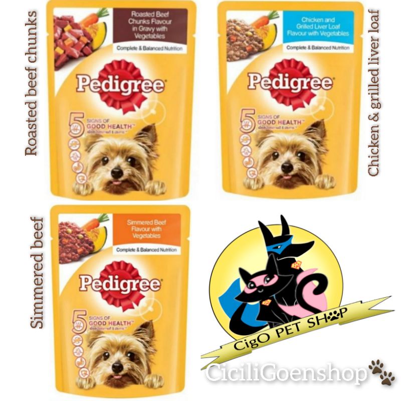 Pedigree Pouch Chicken and Grilled Liver 80 Gram Wet Food Makanan Anjing 80gram