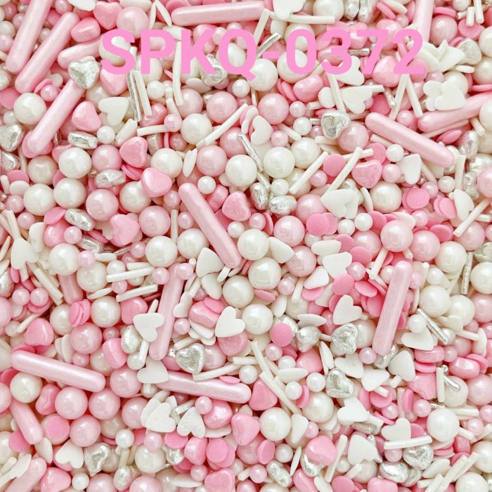 

SPKQ-0372 SPRINKLES SPRINGKEL 250GR PUTIH PINK LOVE HATI VALENTINE TERBARU