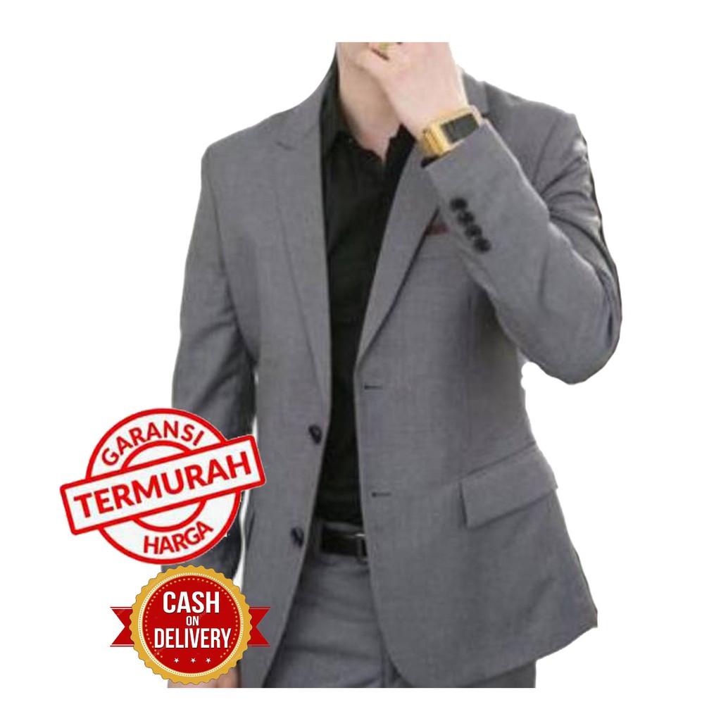Jas pria Abu Polos jas Formal