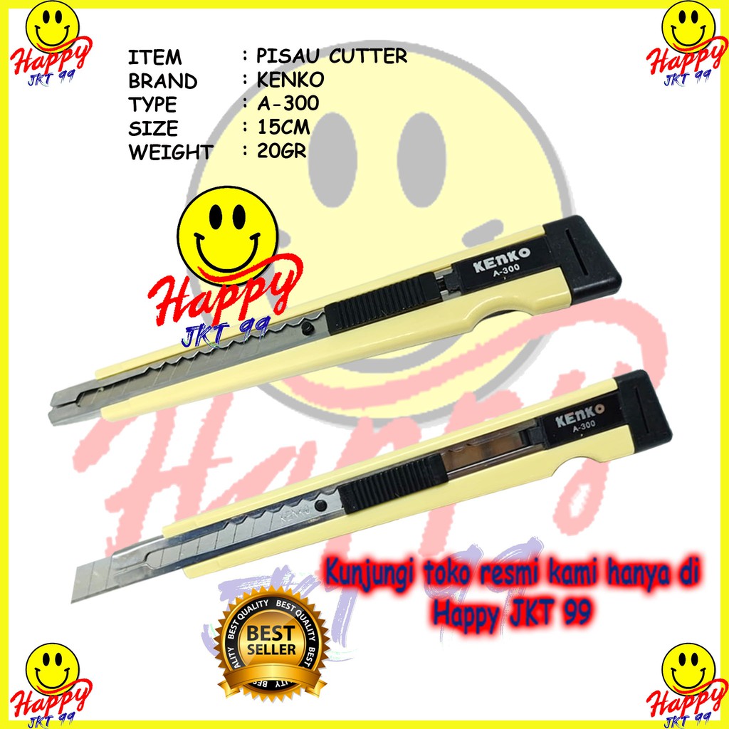 [ HAPPY JKT 99 ] PISAU CUTTER KECIL KENKO A-300 A300 A 300