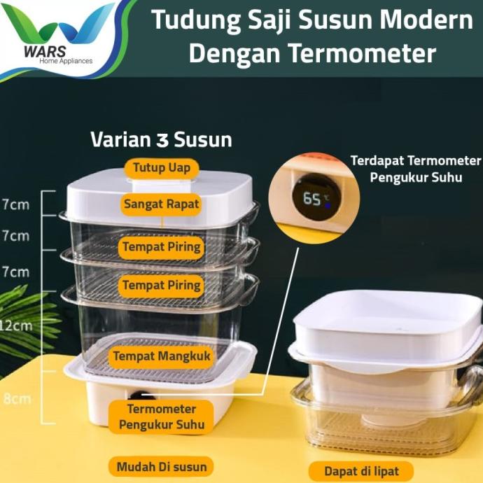 Tudung Saji Susun Modern Dengan Termometer