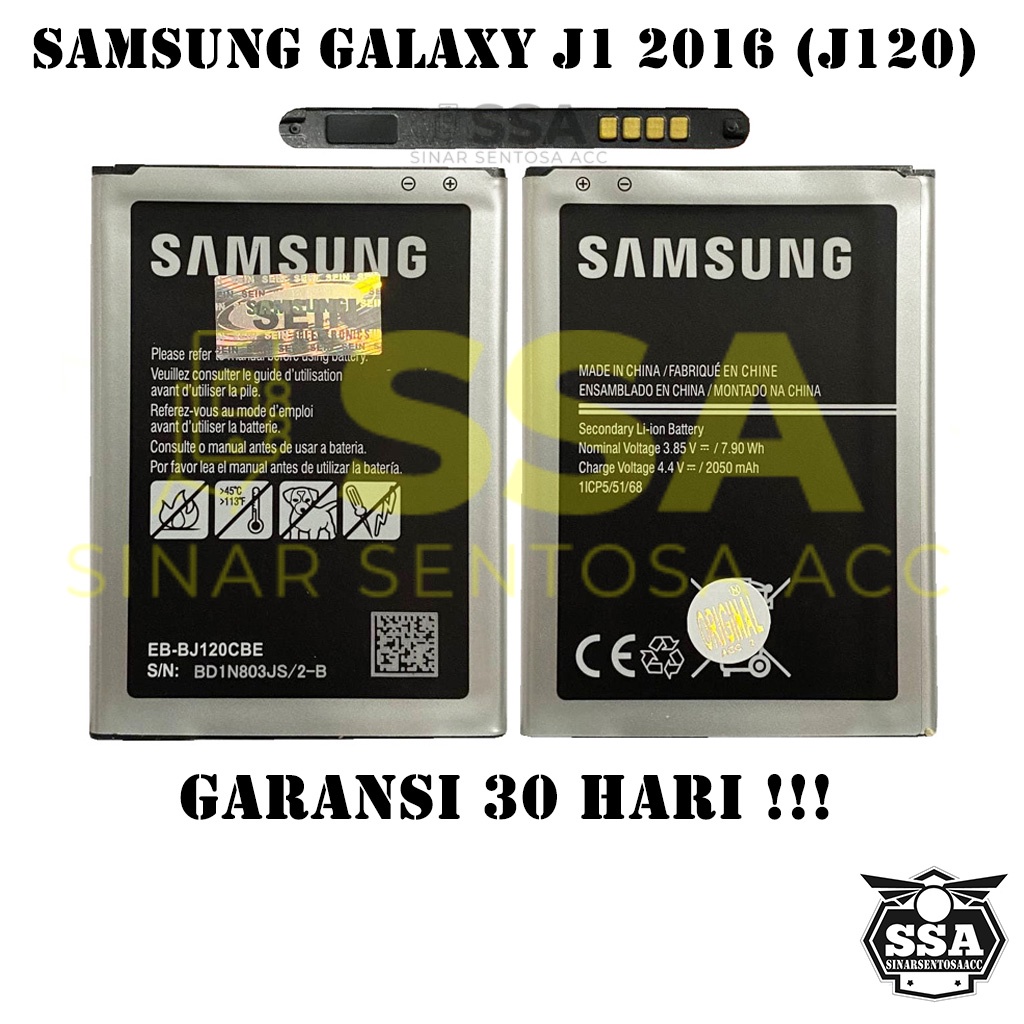 Baterai Original 100% Samsung Galaxy J1 2016 J120 BJ120CBE Ori HP Battery Batrai Batre GARANSI AWET