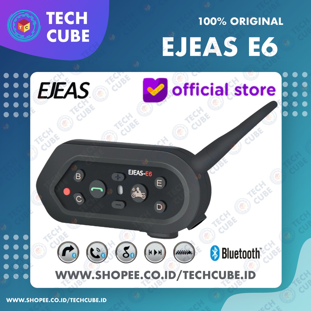 EJEAS E6 Bluetooth Intercom Helm 6 Rider Helmet Alt Vnetphone Sena V6 PRO