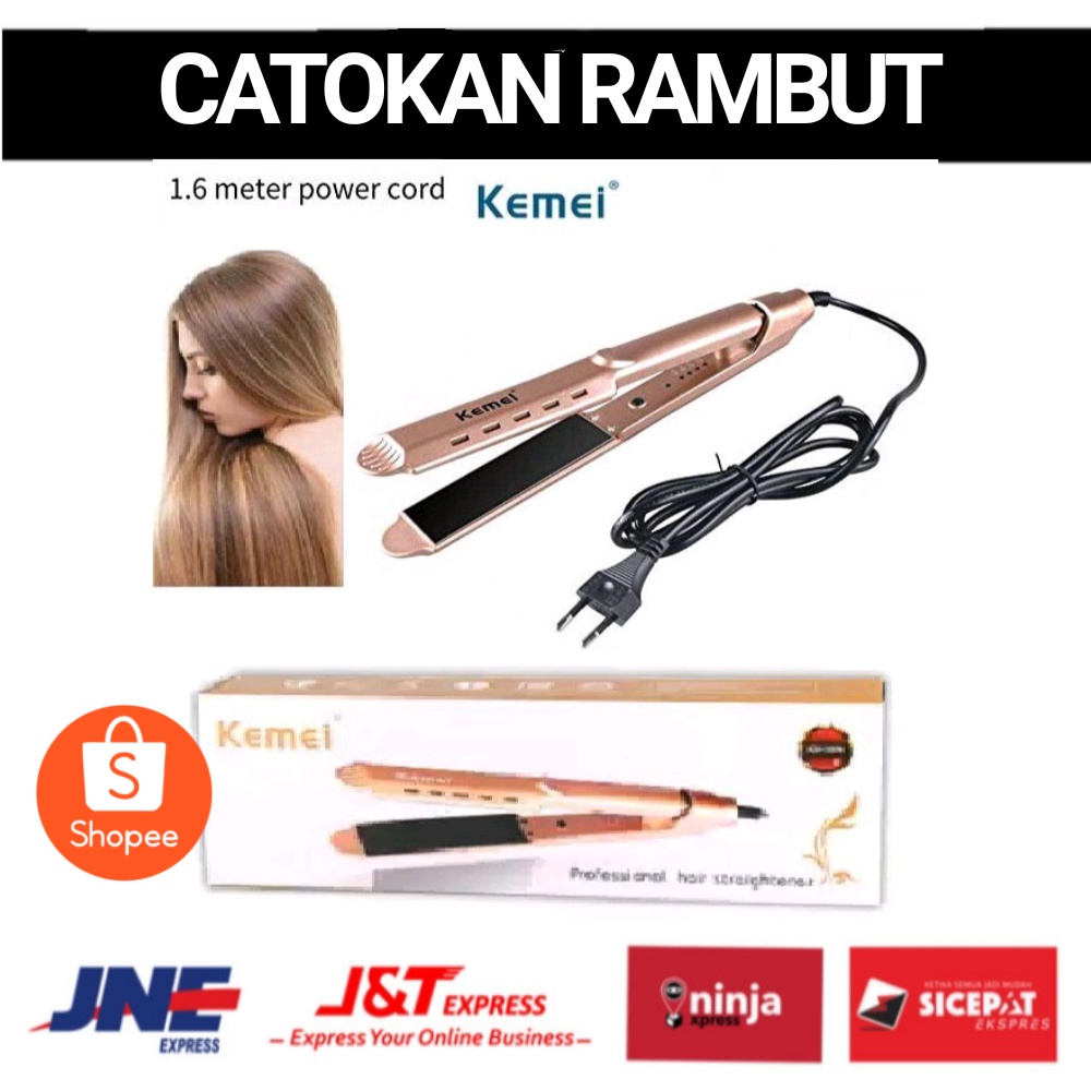 MEXXBULL Catokan Rambut 2 in 1 Pelurus Rambut Dan Curly Kemei KM-327 Temperatur Control