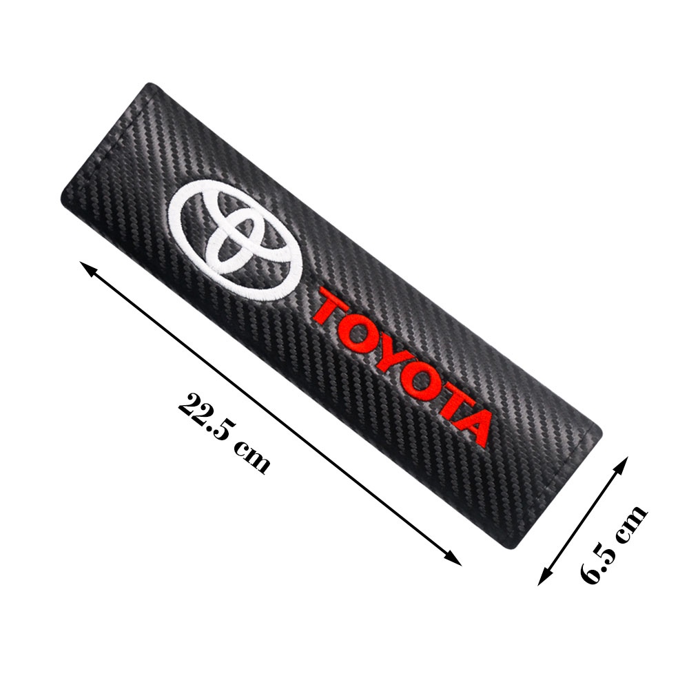 2pcs Cover Sabuk Pengaman Carbon Fiber Untuk Toyota TRD Sports Vios Yaris Avanza Corolla Cross Hilux CHR Wish Etions