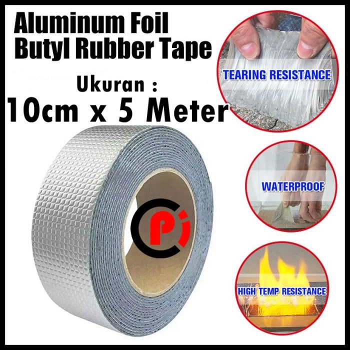 Lakban Aluminum Foil Super Ahesive Duct Tape Waterproof 10 cm x 5 M