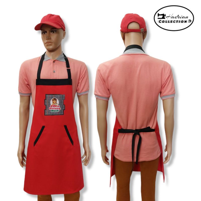 Apron Celemek Custom Sablon Digital - MIN ORDER 6 pcs sablon | polos satuan bisa