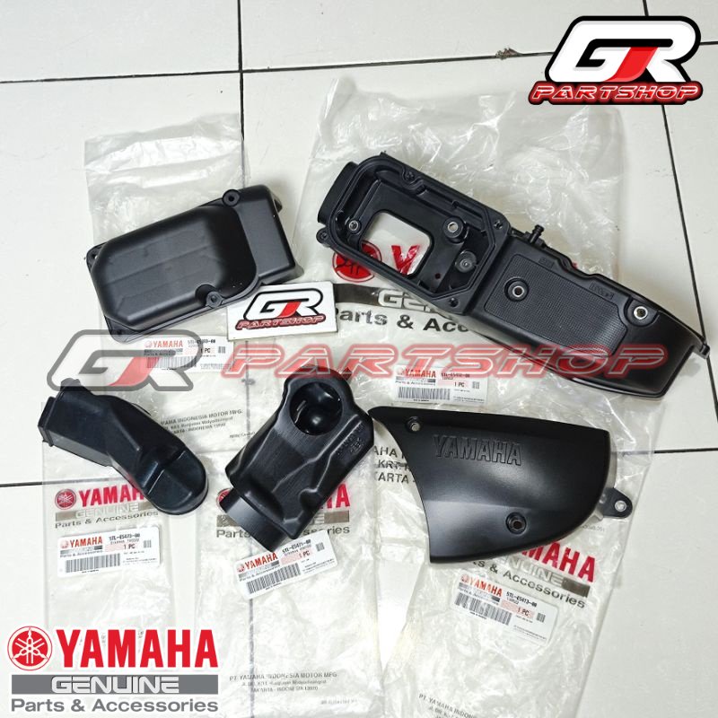 COVER CVT SET 5 BAGIAN MIO SPORTY SMILE ORI YGP CAVER ATAS SAMPING BELAKANG AIR DUCT KARET AIR DUCT ORIGINAL YAMAHA
