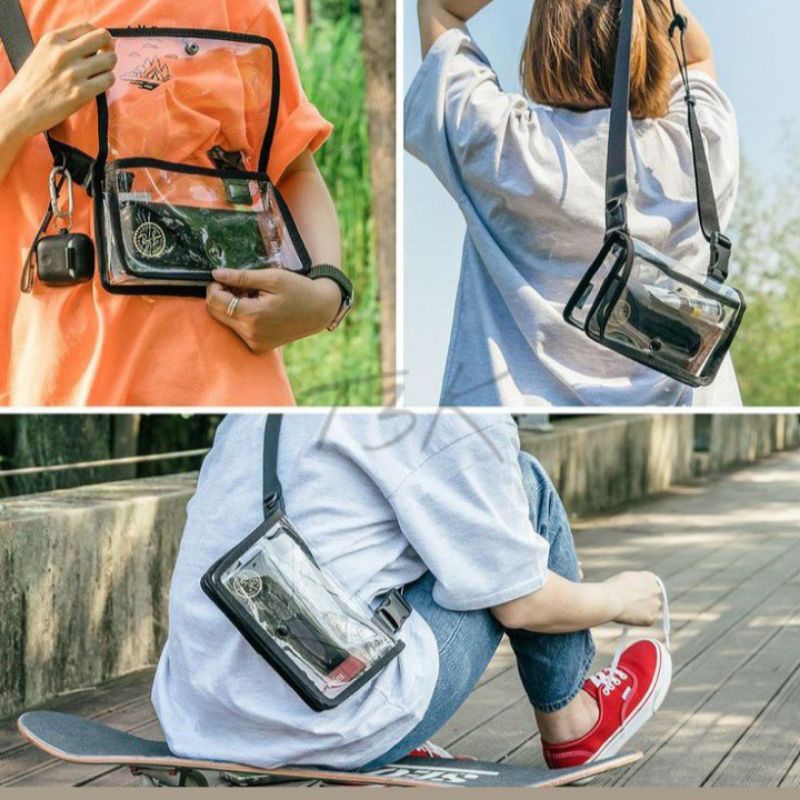 Sling bag transparent crossbody transparant Selempang