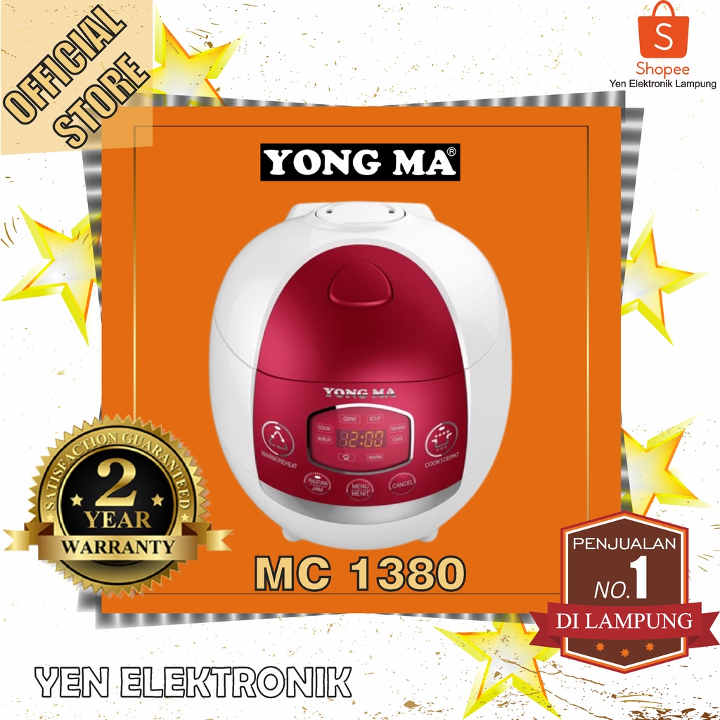 Yong Ma Magic Com Digital 1.3L MC 1380 MC1380 Garansi Resmi Yong ma 1 Tahun