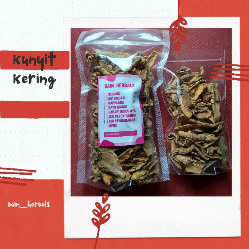 

Kunyit Kering - Dried Turmeric - Kunyit Iris Kering 100 gram