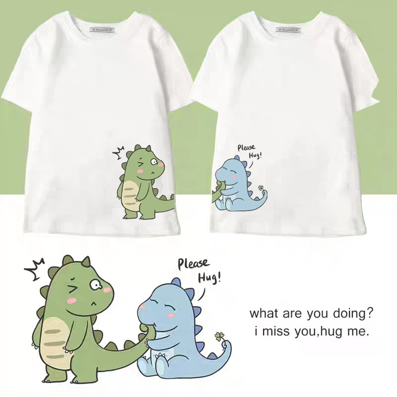 atasan DINO PLEASE HUG kapel bagus Kaos kapelan OBLONG HITS murah lengan pendek couple kembar pasang