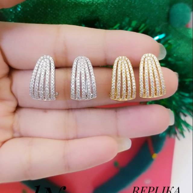 Xuping anting replika berlian lapis emas 24k 3022c