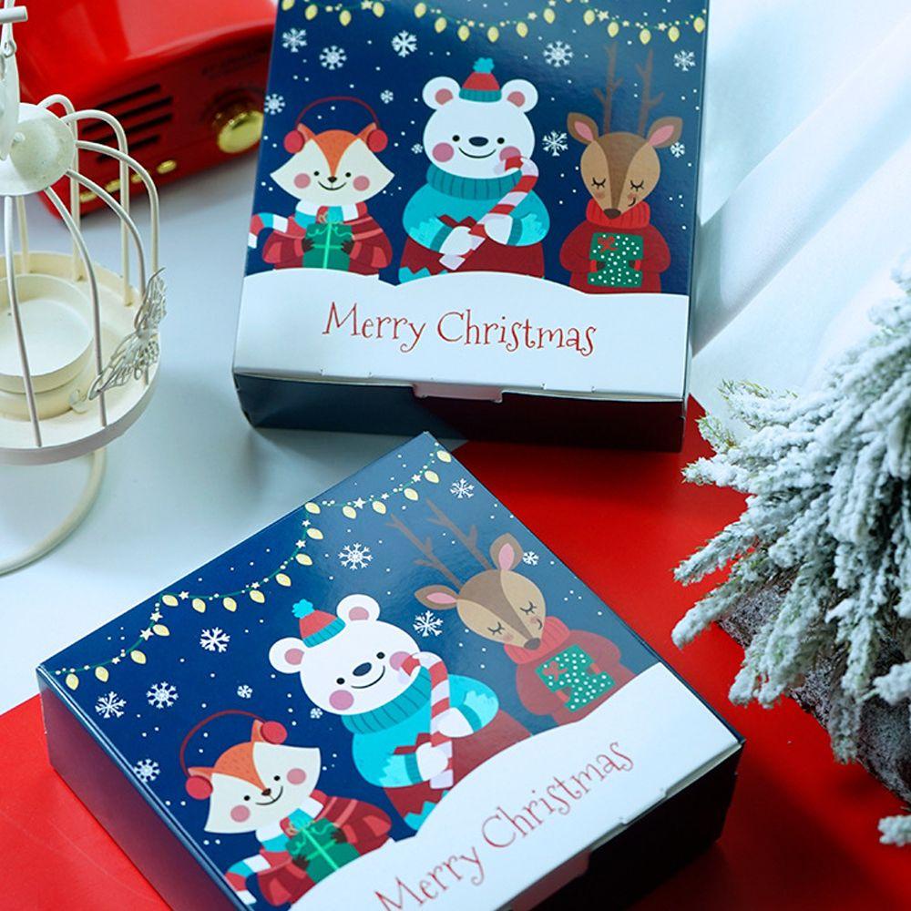 Top1/3/5pcs Gift Box Natal Kado Untuk Teman Cookie Box Rusa Merry Christmas