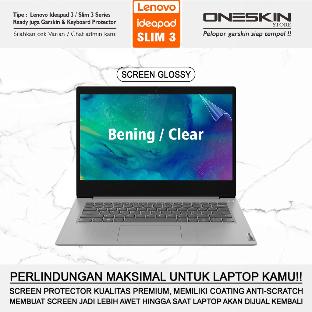 Anti Gores Screen Protector Lenovo IdeaPad Slim 3 3i 14 14ADA05 14ARE05 14IGL05 14IIL05 14IML05 14ITL05 Glossy Doff Bening Anti Minyak