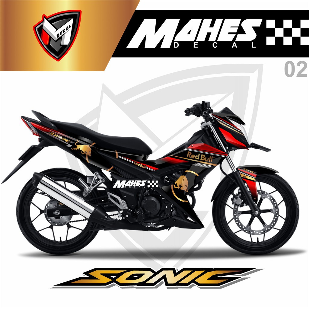 DISKON Stiker Decal Fullbody Sonic 150 Custom Redbull Gold 02