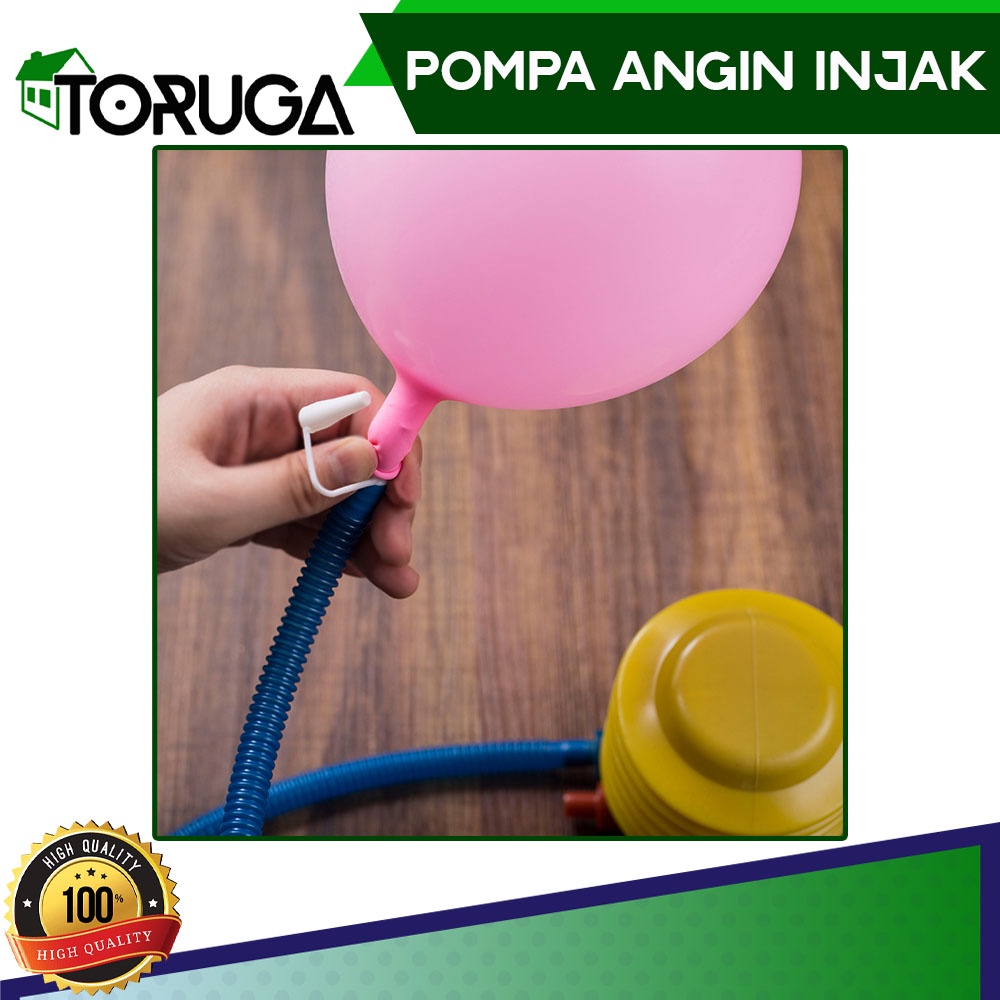 Pompa Injak Manual Bulat Kuning Balon Udara Foil Ban Karet Kolam Renang Murah