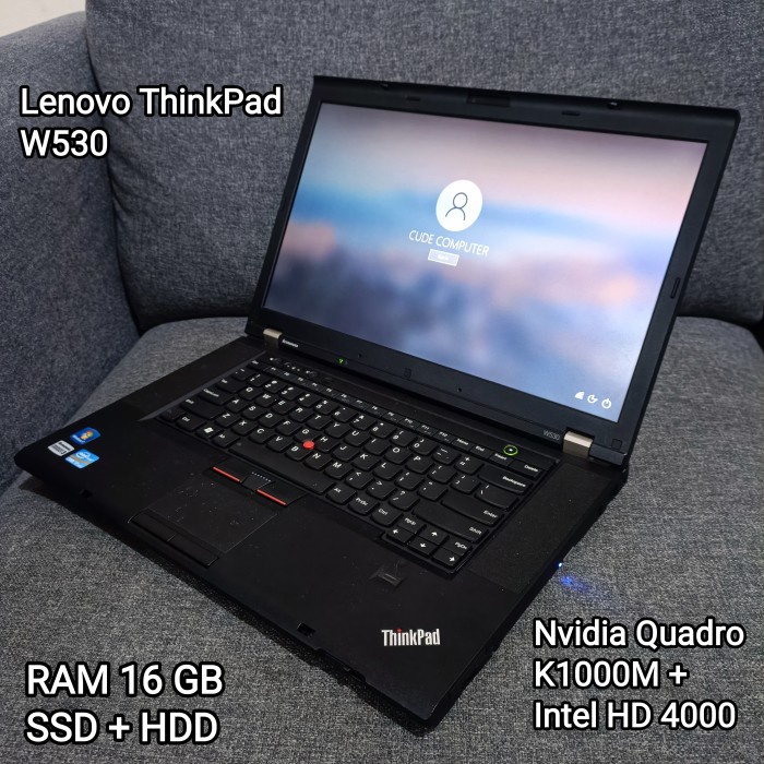 core i7 gen3/Nvidia Quadro/16gb ram/SSD+HDD/W530 Lenovo thinkpad/works