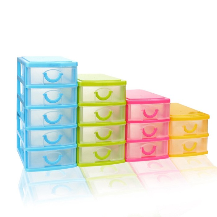 PALING LARIS LACI SUSUN 5 KECIL LACI MINI MINI CONTAINER LACI PLASTIK - RANDOM, SUSUN 5 -J: