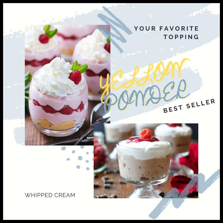 

Whipped Cream 1 Kg / Bubuk Whipped Cream / Topping Whipped Cream