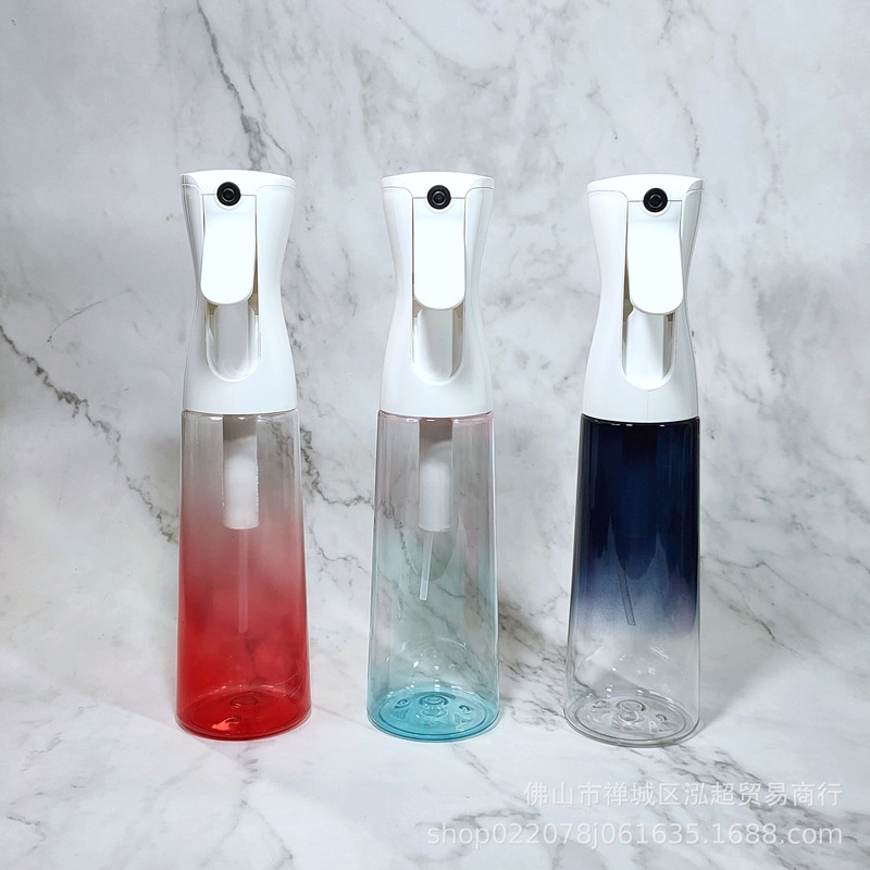 300ml Gradient Color Empty Refillable Spray Bottle / High Pressure Continued Exquisite Atomization Plastic Bottles / Traveling and Outgoing Portable Container