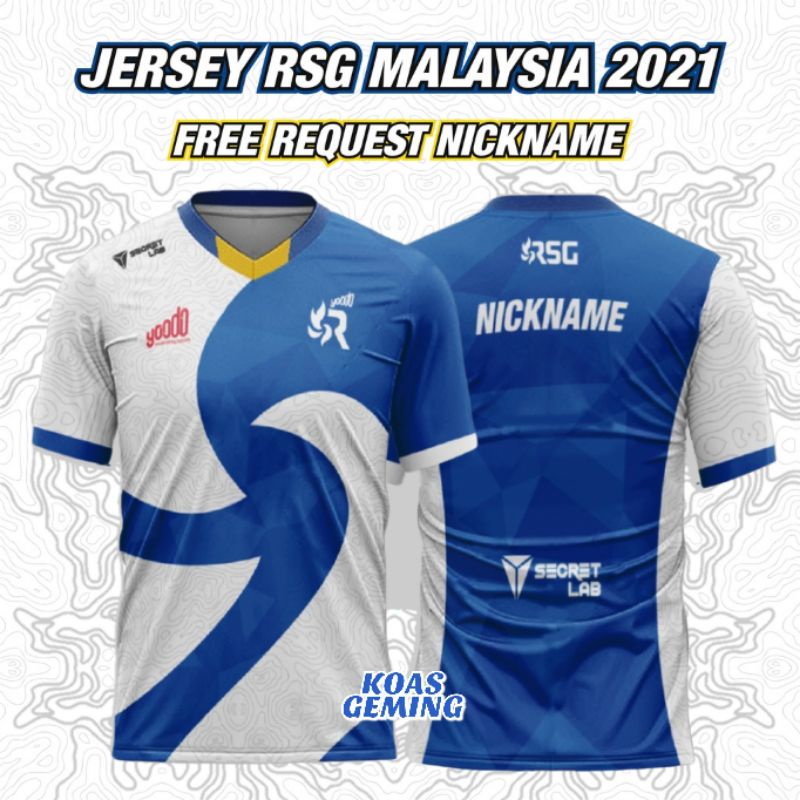T-SHIRT JERSEY RSG ESPORT MALAYSIA NEW FREE REQUEST NICKNAME