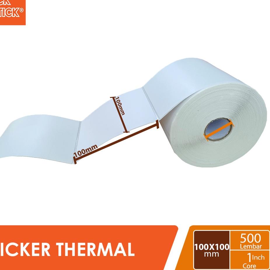 

Terjangkau - Label Sticker Thermal Bare 100 x 100 mm 500 pcs Core 1 inch ..