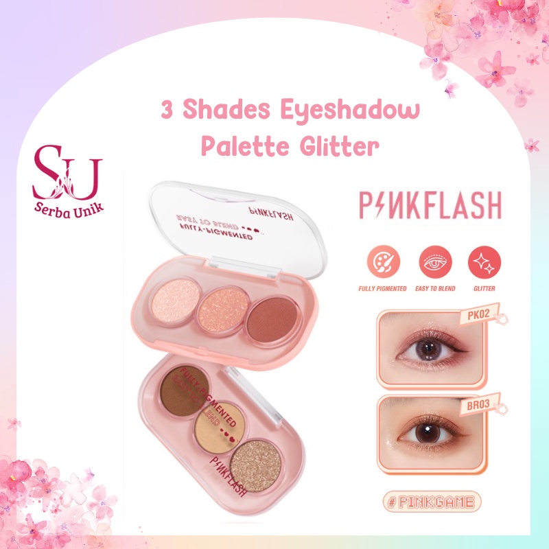 Pinkflash 3 Shades Eyeshadow Palette Glitter Hight Pigment