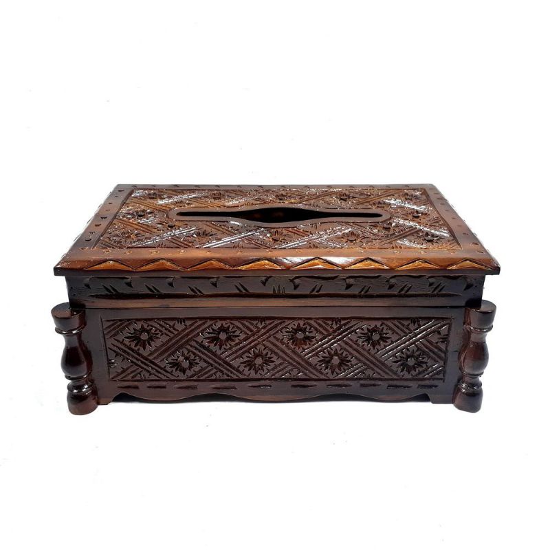 KOTAK TISU / TEMPAT TISU UKIR KAYU JATI