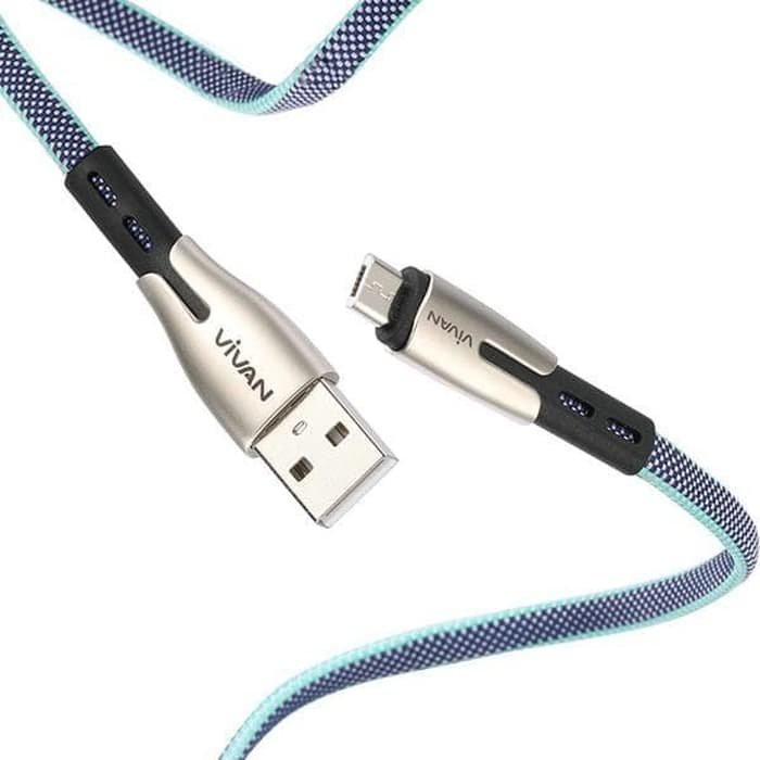 kabel data usb Vivan micro BTK-M 2.4A 1M for Android blue+white original