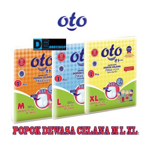 OTO ADULT PANTS POPOK CELANA / POPOK DEWASA READY Size : M/L/XL PER 1 SACHET