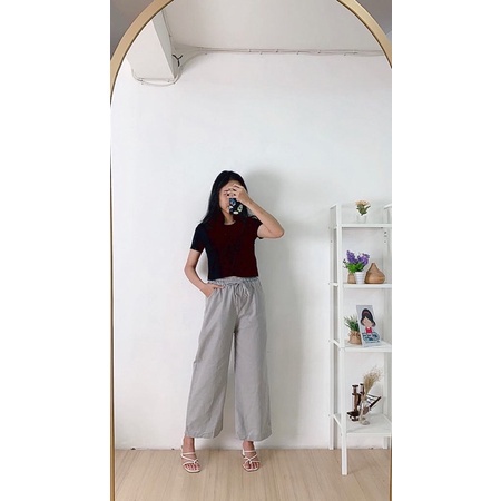 BEFAST - ZFS OOTD Wanita Kulot FIFI / WIDE LINEN KULOT / Pakaian Kulot Kasual / Celana Panjang Kulot Modis / Celana Panjang Casual Wanita / Kulot Kekiniaan Wanita Remaja / Fashion Wanita Kerja / Celana Kulot Banyak Warna / Terlaris