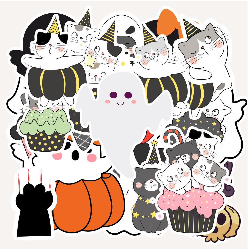 

( 50 pcs )Random cetak stiker satuan tema CUTE HALLOWEEN