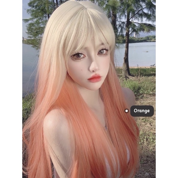 H133 full wig korean long blow straight 62 cm