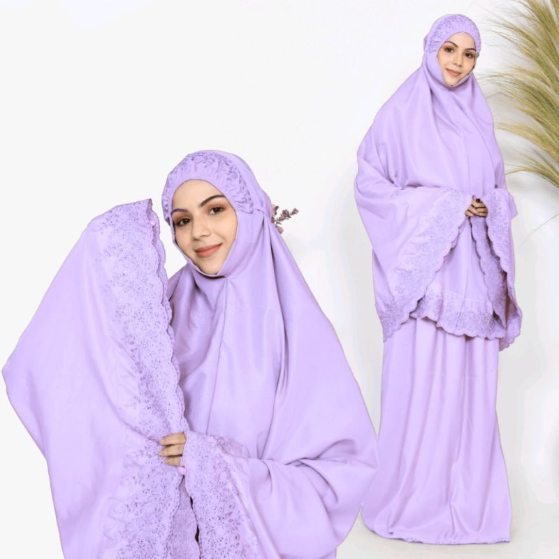 [COD] Mukena Dewasa Renda Khadijah Jumbo Free Tas