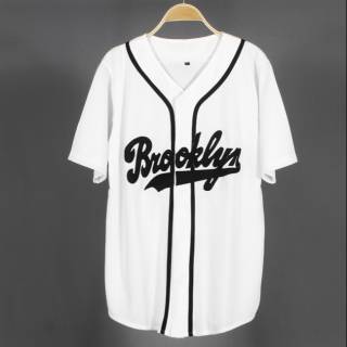 Baju baseball Jersey baseball  Brooklyn white